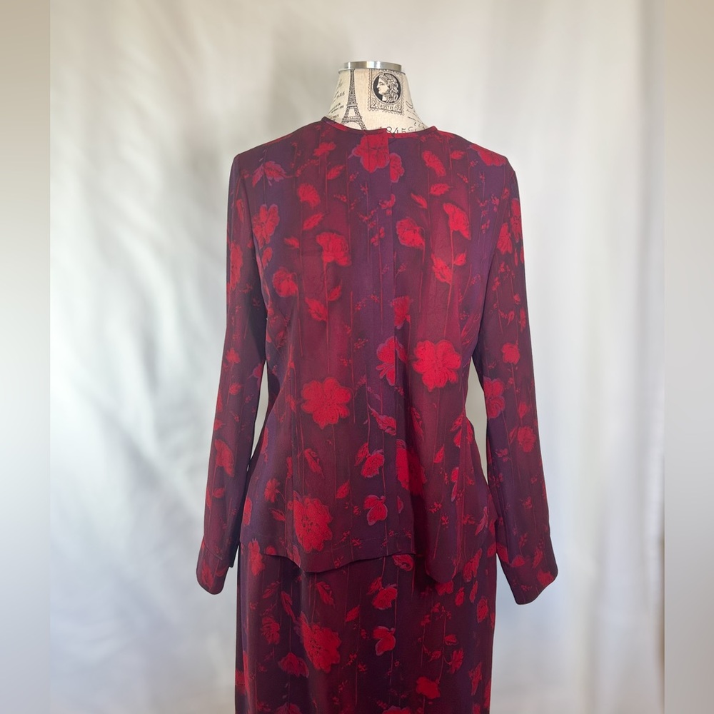 Kasper & Company Vintage Floral Blazer and Skirt